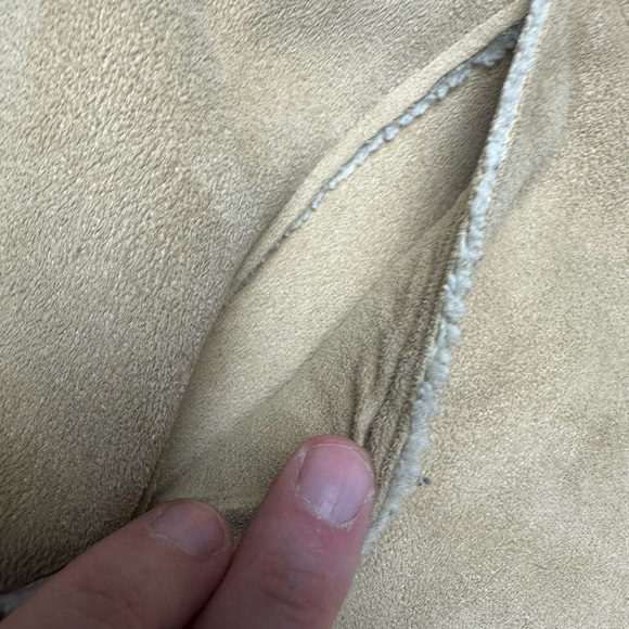 Aeropostale Quality Outerwear Women's XL Tan Sherpa lined Faux Suede Vintage Y2K - Picture 5 of 7